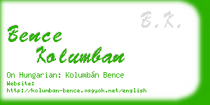 bence kolumban business card