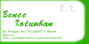 bence kolumban business card